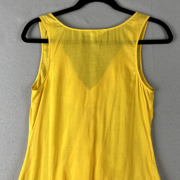 Diane Von Furstenberg Ruffle Top Women 2 Yellow Sleeveless Romantic Feminine DVF - Picture 9 of 13